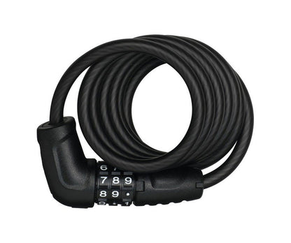 Abus Cable Lock - 4 Series Star Combo Coil 4508C/150cm Length - 8mm Diameter - Black