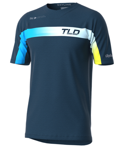 Troy Lee Designs Skyline Short Sleeve MTB Jersey - Jet Fuel - Slate Blue - 2022 Slate Blue Small 