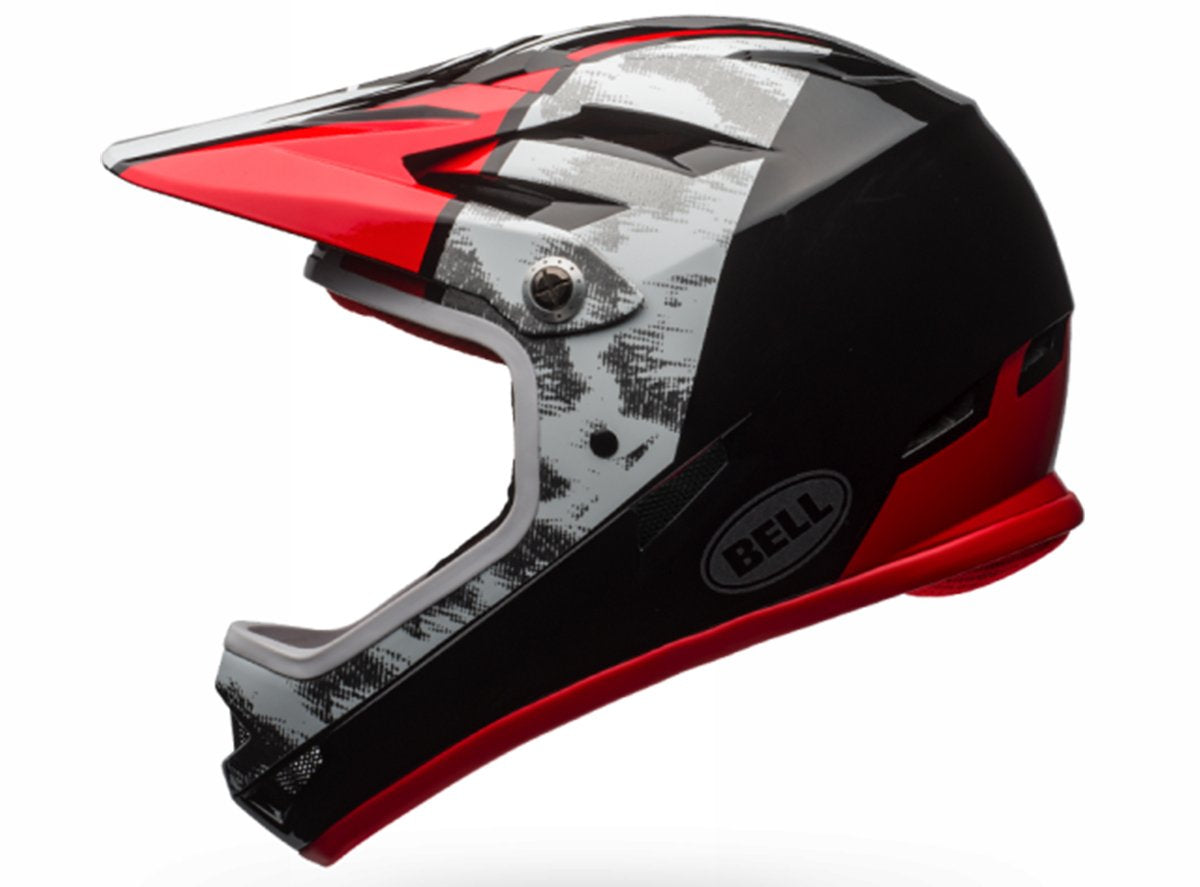 Bell Sanction Full Face Helmet - White - Black-Red White - Black - Red Small 