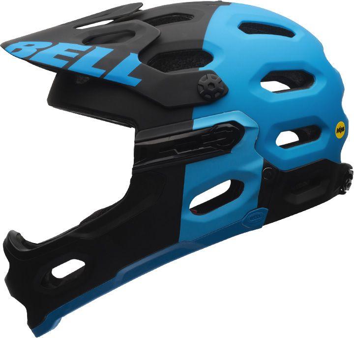 Bell Super 2R MIPS Full Face Helmet - Black-Blue Agression Black - Blue Agression Medium 
