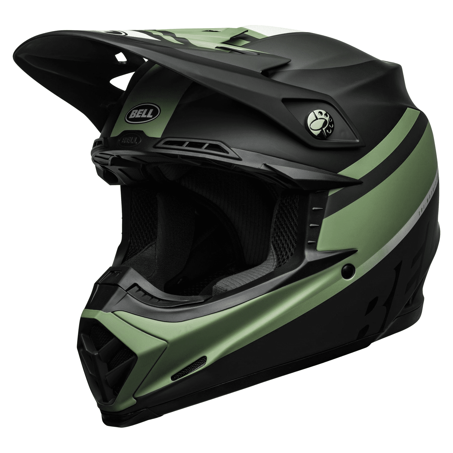 Bell Moto-9 MIPS Full Face Helmet - Prophecy - Matt Black-Dark Green Matt Black - Dark Green X-Large 