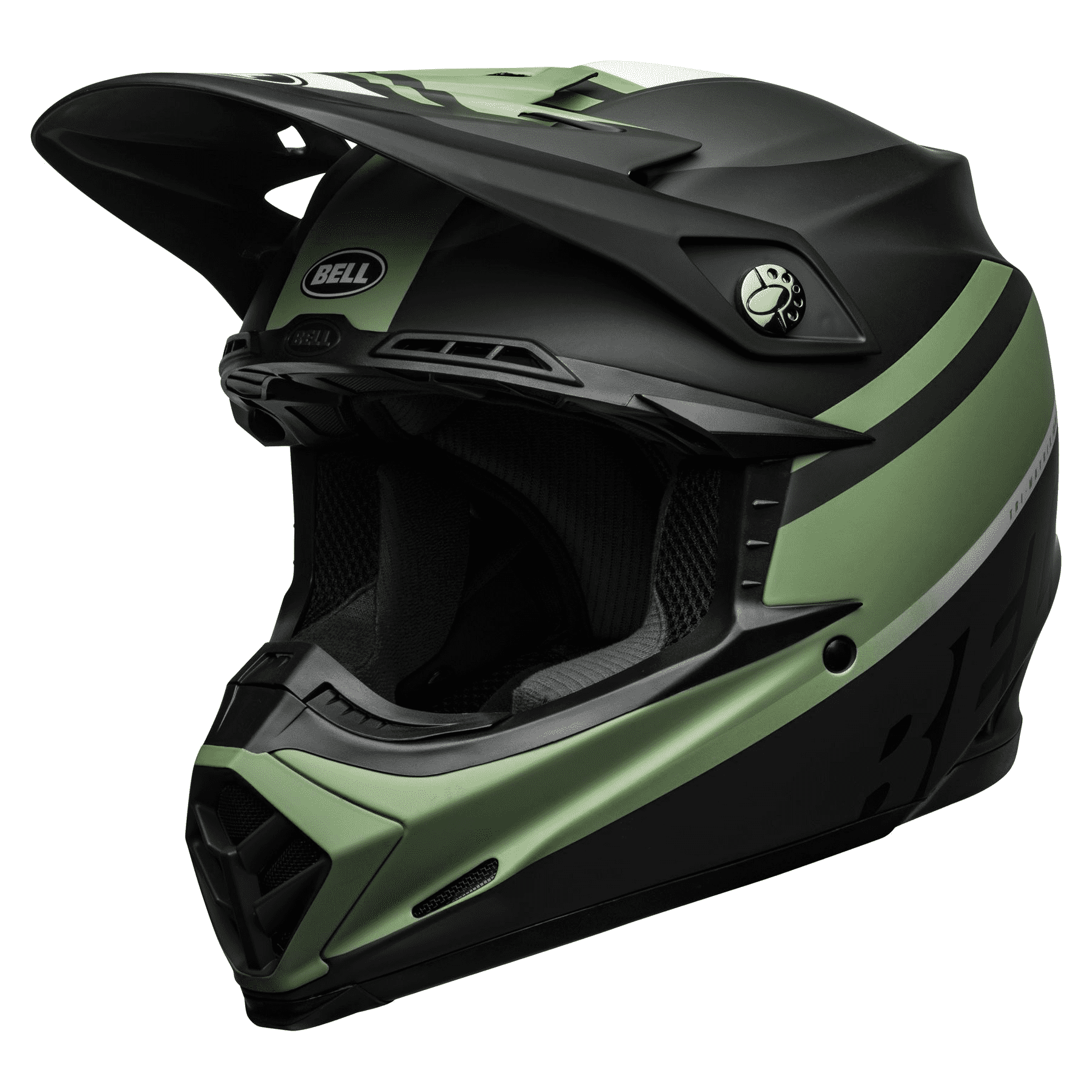 Bell Moto-9 MIPS Full Face Helmet - Prophecy - Matt Black-Dark Green Matt Black - Dark Green X-Large 