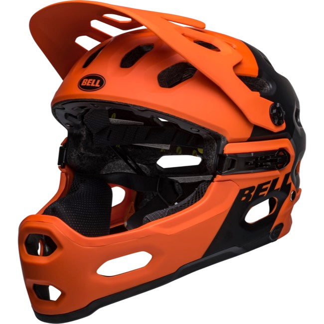 Bell Super 3R MIPS Full Face Helmet - Matt Orange-Black - 2022 Matt Orange - Black Small 
