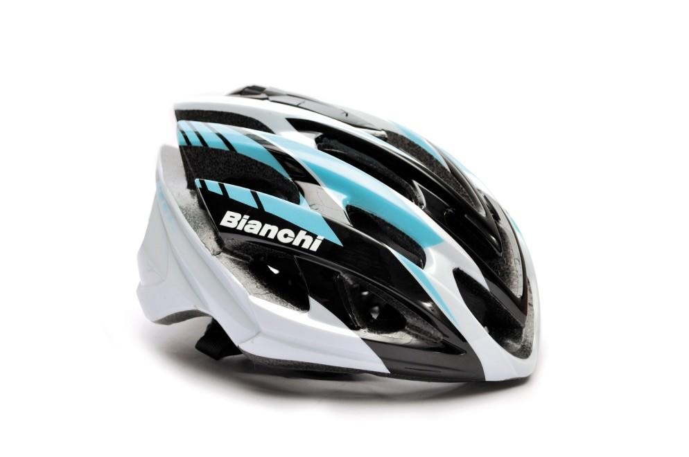 Bianchi Sphere Road Helmet By Lazer - Black-Blue Celeste-White Black - Blue Celeste - White Medium 