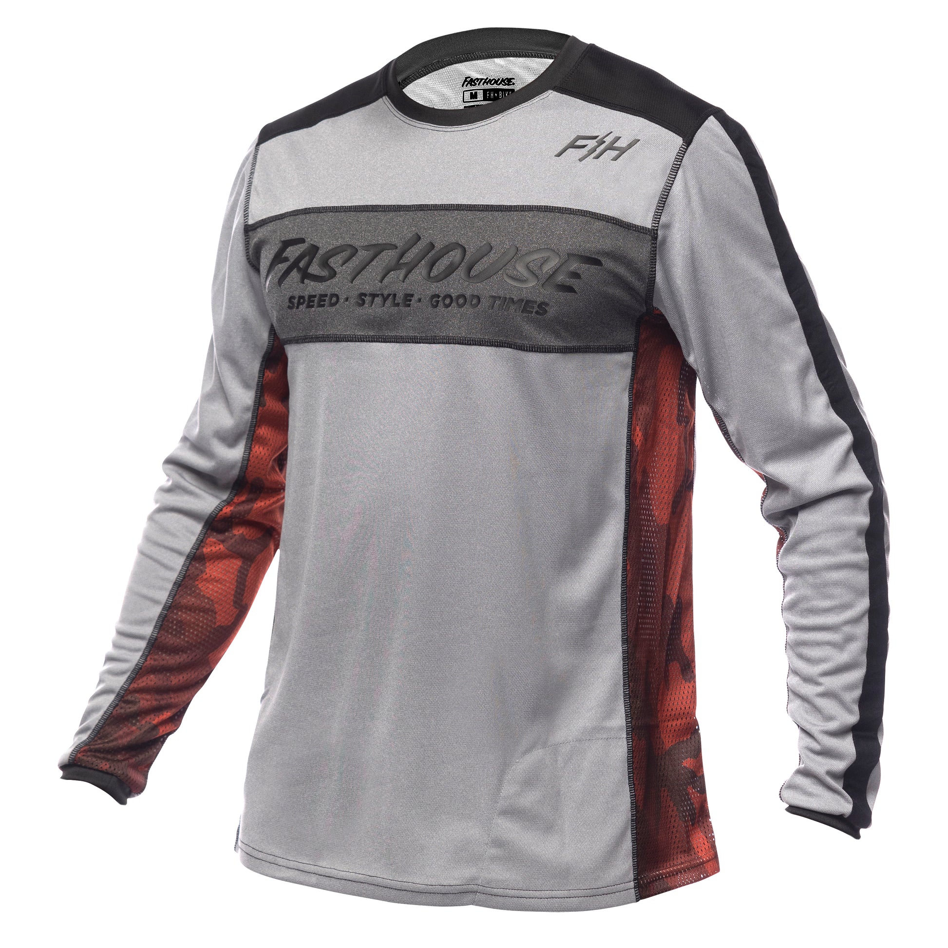 Fasthouse Classic Acadia Long Sleeve MTB Jersey - Heather Gray - 2022 Heather Gray Small 