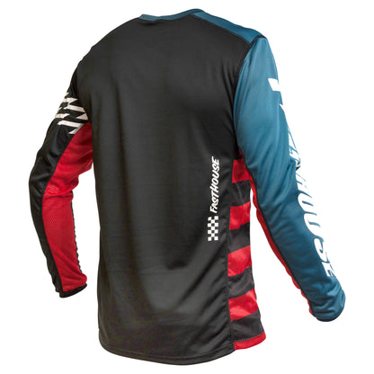 Fasthouse Classic Velocity Long Sleeve MTB Jersey - Black-Indigo
