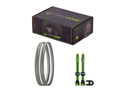 CushCore Pro Tire Inserts - Set - Inc 2 Tubeless Valves Black 27.5" 