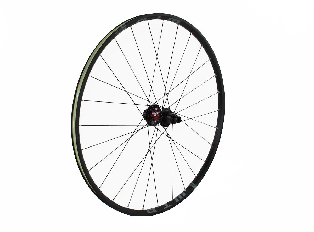 DT Swiss 240 on WTB Asym i19 TCS 27.5" MTB Wheel - Rear Black 12x142mm - 28h - SRAM XD DT DB Black Spokes - Gray Decals
