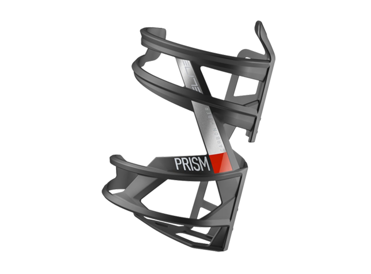 Elite Prism Water Bottle Cage - Black-Mat Red Black - Mat Red Left Side 