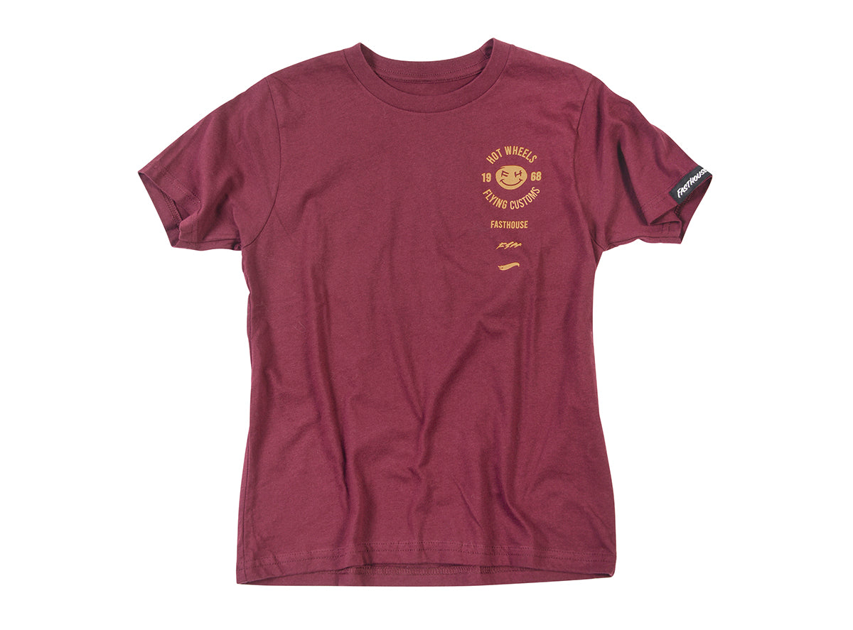 FastHouse Stacked Hot Wheels Tee - Maroon Maroon Small 