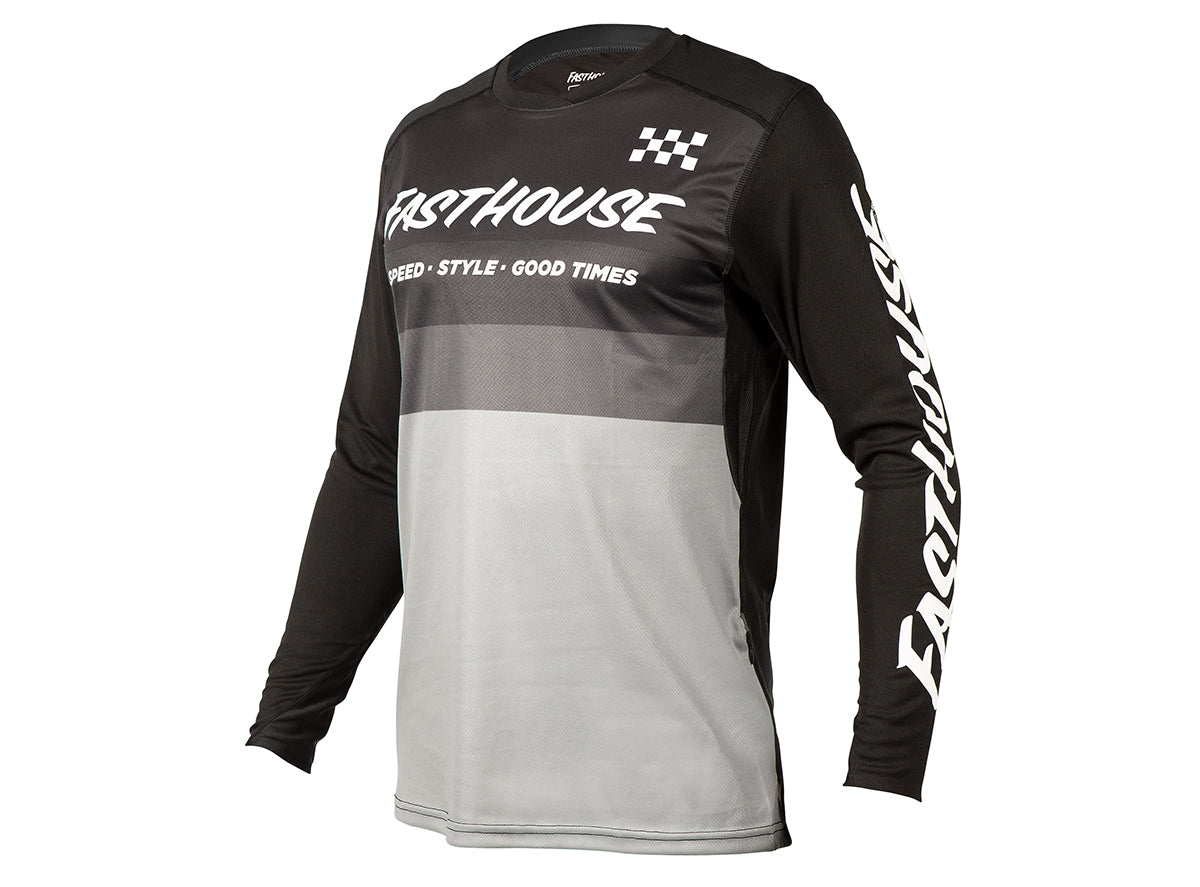 Fasthouse Alloy Kilo Long Sleeve MTB Jersey - Black-Gray Black - Gray Small 