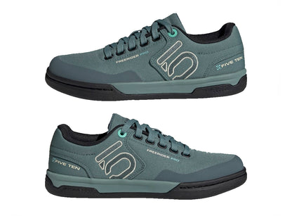 Five Ten Freerider Pro Canvas Flat Pedal Shoe - Womens - Hazy Emerald-Acid Mint-Core Black - 2022