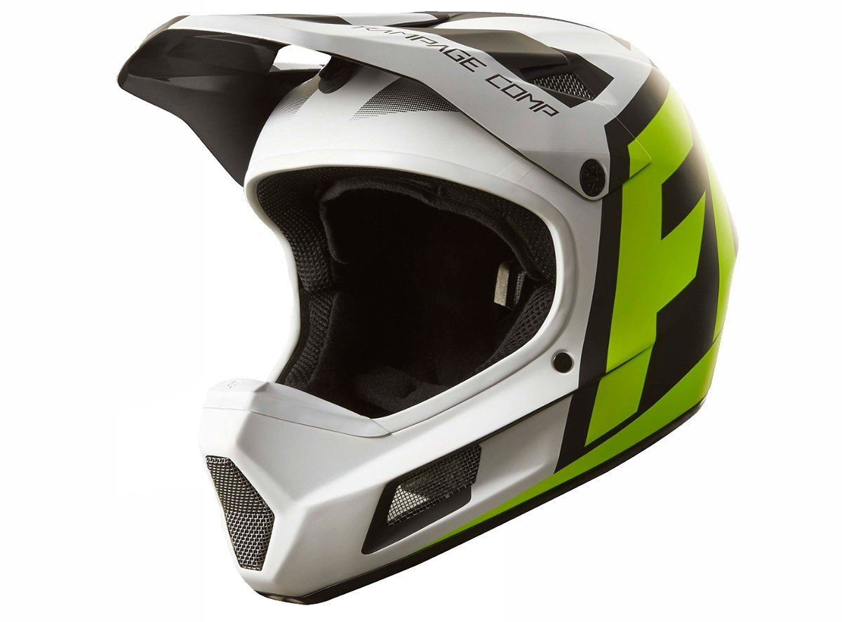 Fox Racing Rampage Comp Creo Full Face Helmet - White-Yellow White - Yellow Small 