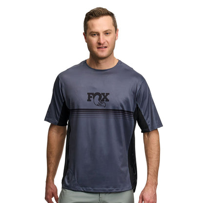 Fox Factory High Tail Short Sleeve MTB Jersey - Dark Gray