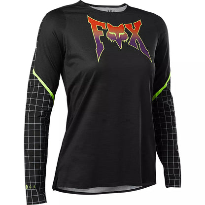 Fox Racing Flexair Long Sleeve MTB Jersey - Womens - Celz - Black - 2022 Black X-Small 