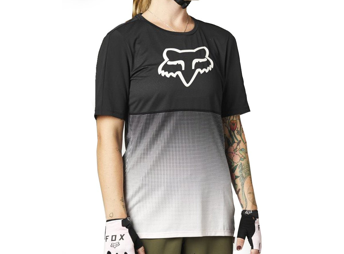 Fox Racing Flexair Short Sleeve MTB Jersey - Womens - Black-Pink - 2021 Black - Pink X-Small 