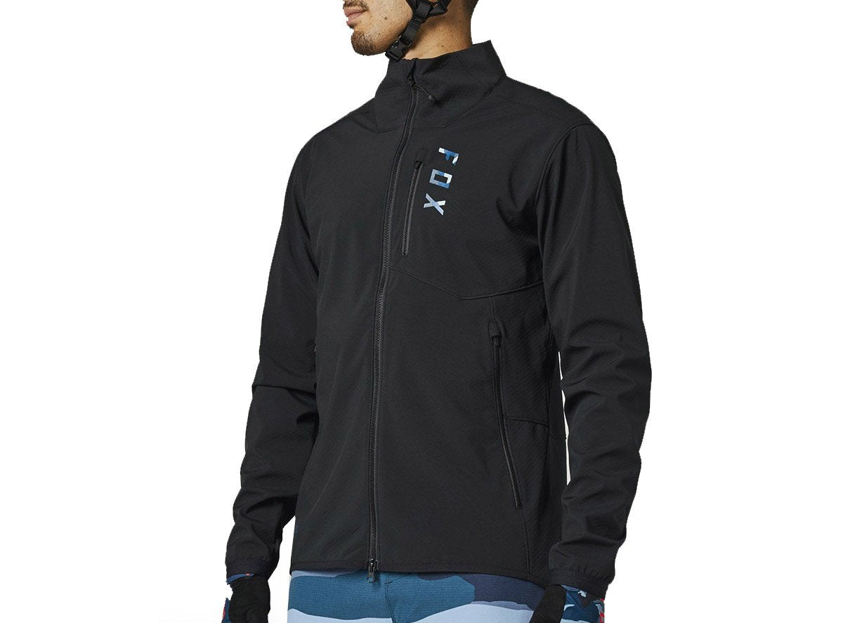 Fox Racing Ranger Fire Cycling Jacket - Black-Blue - 2021 Black - Blue Small 