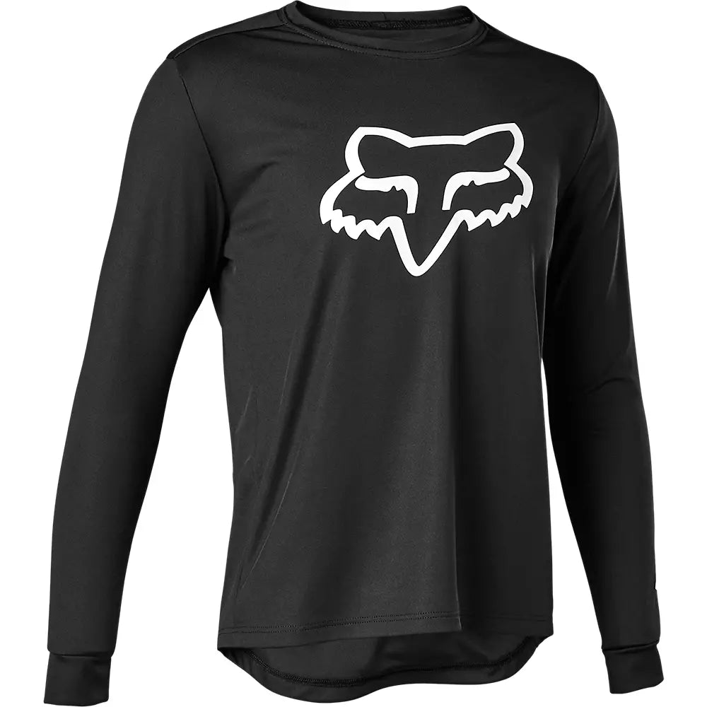 Fox Racing Ranger Long Sleeve MTB Jersey - Youth - Black - 2022 Black Small 