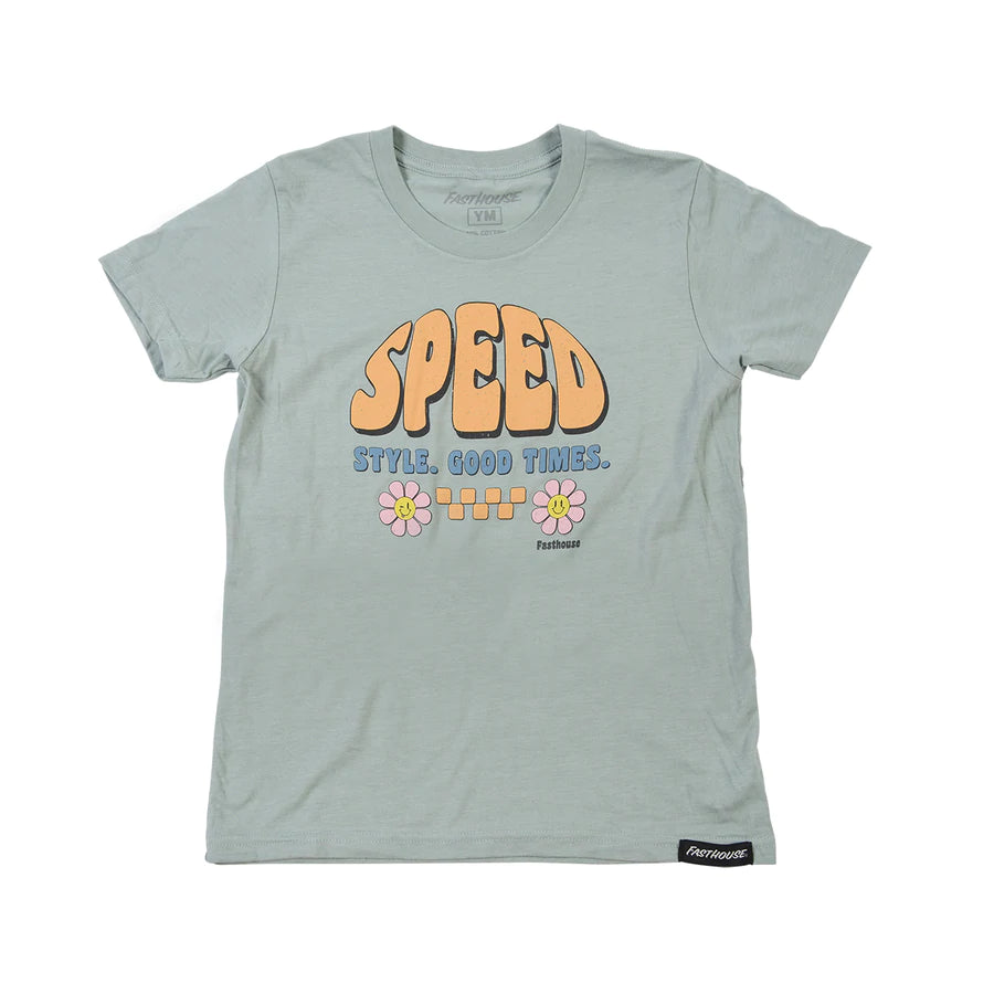 Fasthouse Peachy Keen Tee - Youth - Heather Blue - 2022 Heather Blue Small 