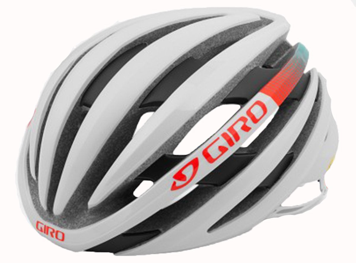 Giro Ember MIPS Road Helmet - Womens - Matt White-Turquoise-Vermillion Matt White - Turquoise - Vermillion Small 