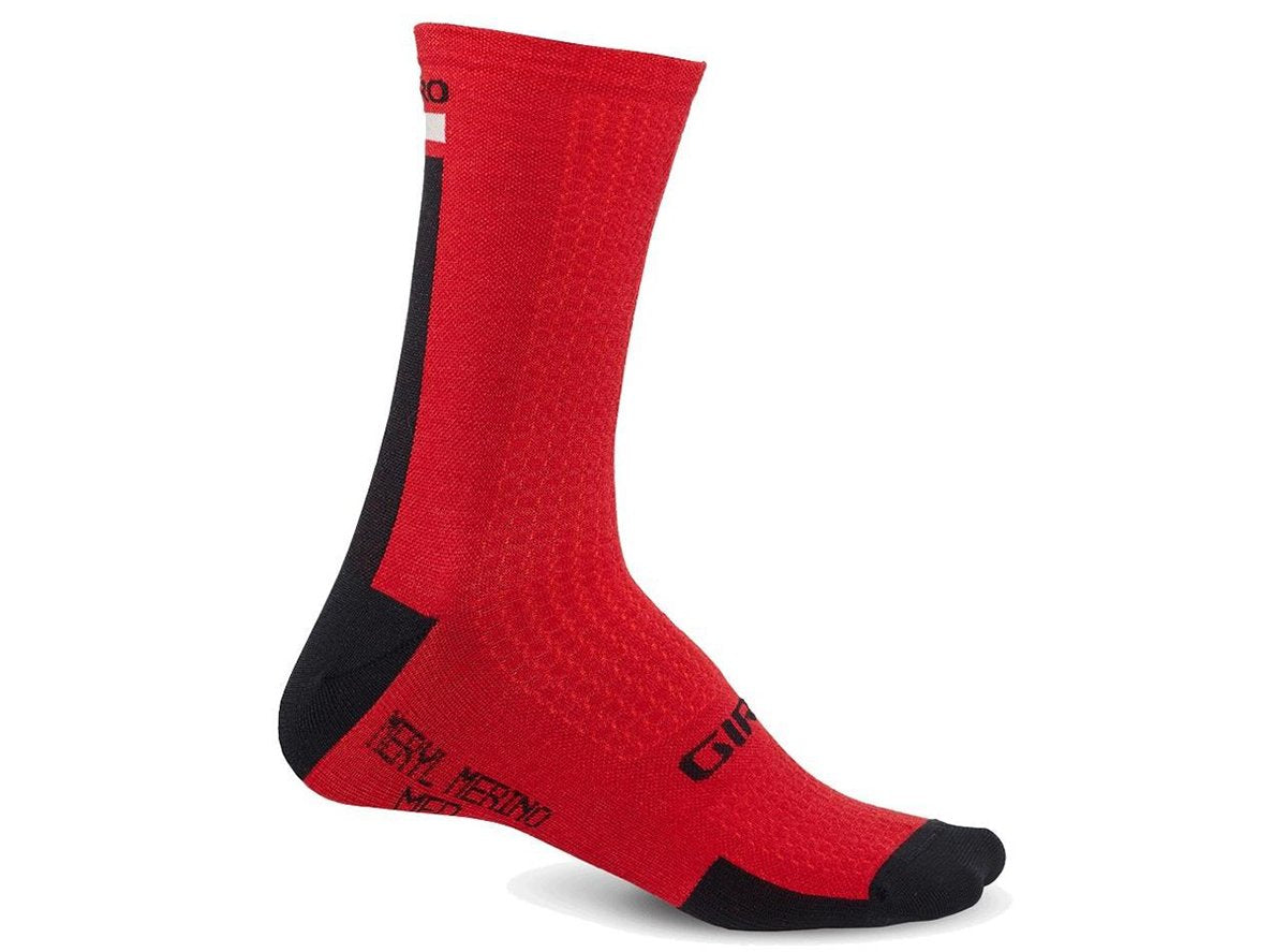 Giro HRC+ Merino Sock - Dark Red-Black-Gray Dark Red - Black - Gray Small 
