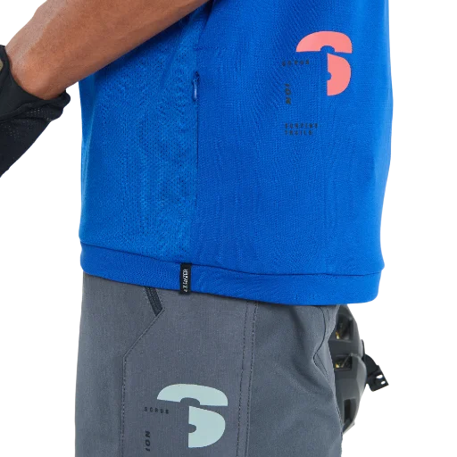 ION Scrub Amp Short Sleeve MTB Jersey - Cobalt Reef