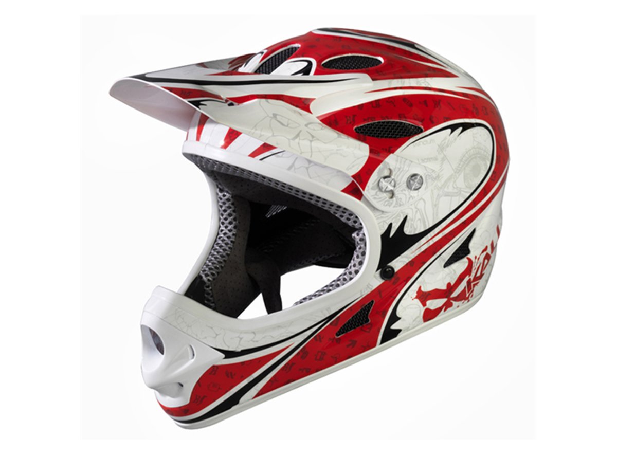 Kali Durgana Full Face Helmet - White-Red White - Red Large 