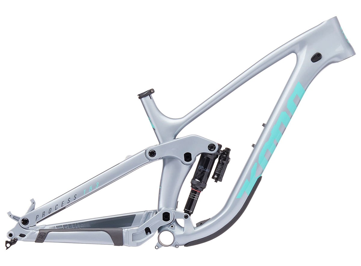 Kona Process 153 CR/DL 27.5 Full Suspension Frame - Gloss Silver-Gray - 2019 Gloss Silver - Gray Small 