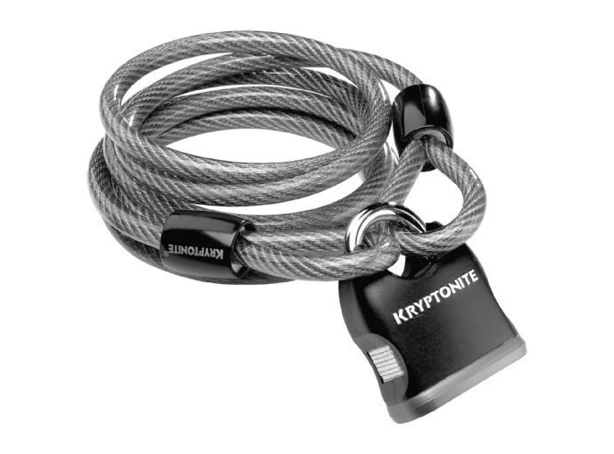 Kryptonite KryptoFlex 818 Loop Cable & Padlock - Gray-Black Gray - Black 6ft 