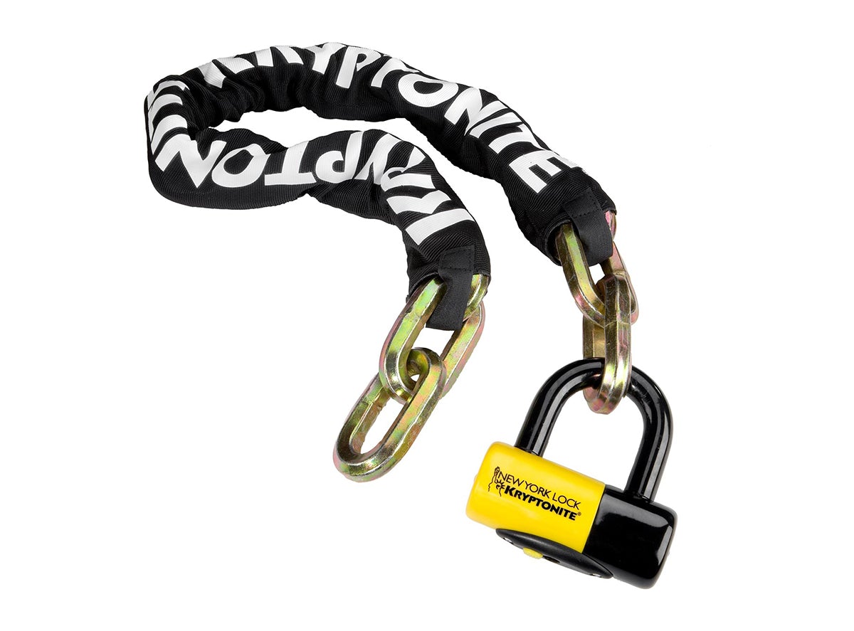 Kryptonite New York Fahgettaboudit 1410 chain and Disc Lock - Black-Yellow Black - Yellow 100cm 