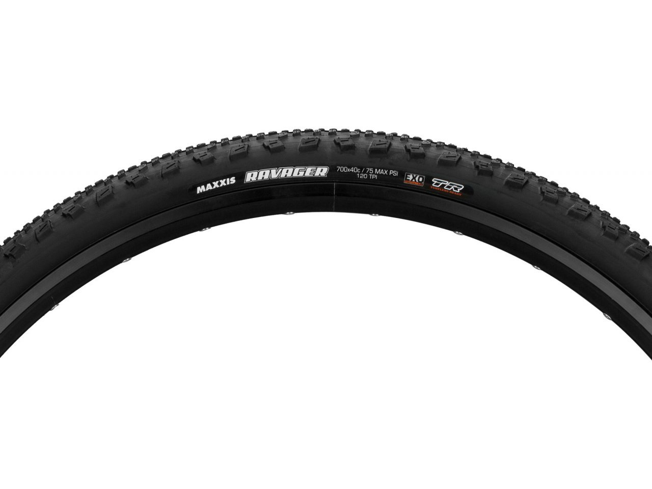 Maxxis Ravager 700c Folding Adventure/Gravel Tire Black 40c 120TPI - (DC) Dual Compound - (TR) Tubeless Ready - (EXO) EXO Sidewall