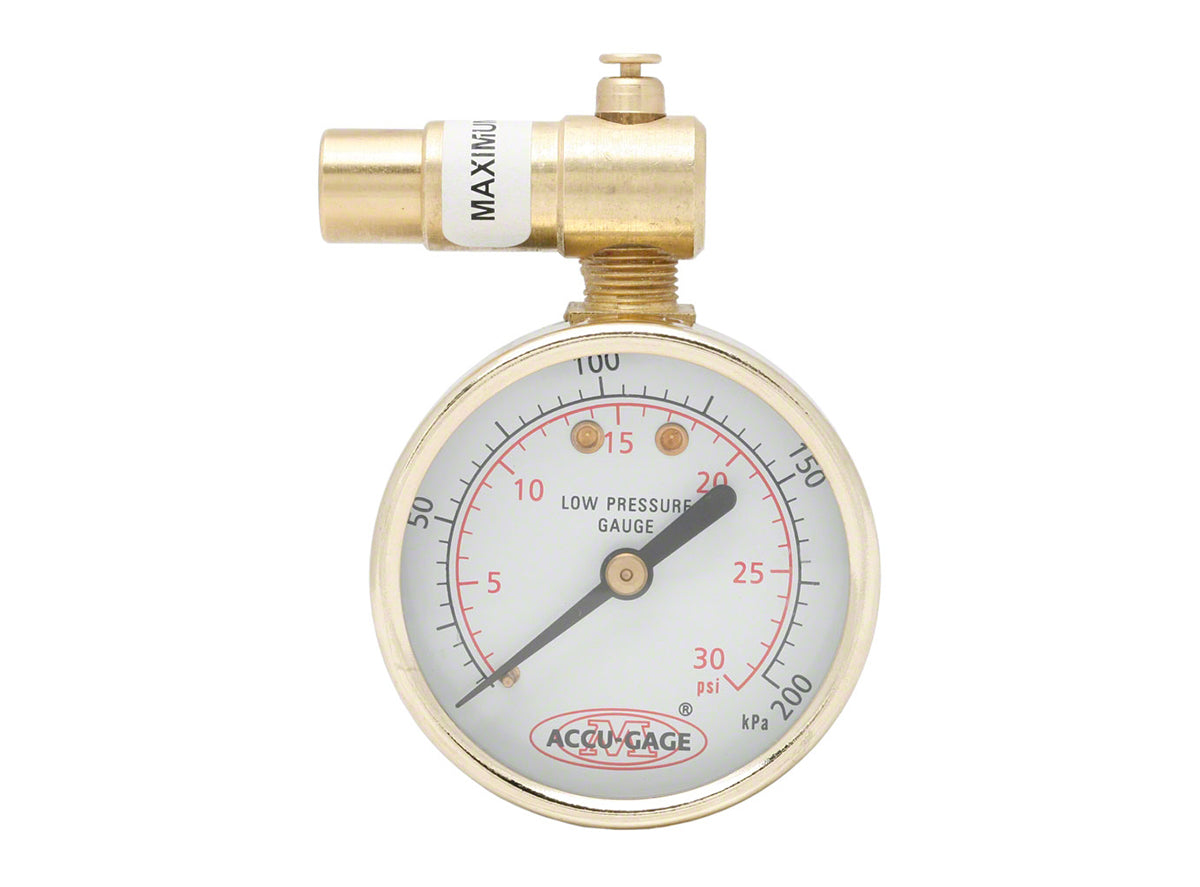 Meiser Dial Gauge with Pressure Relief - 30Psi Presta