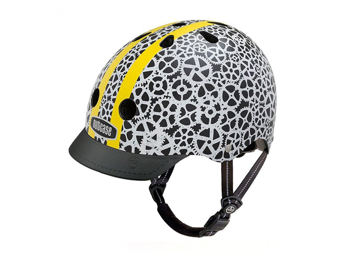 Nutcase Stay Geared Street Helmet - Black-White-Yellow Black - White - Yellow Small 