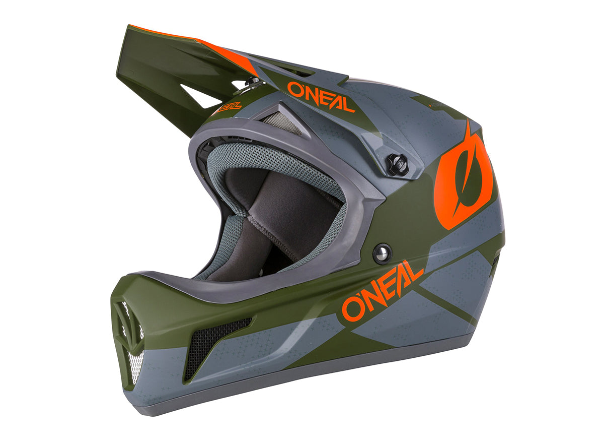 O'Neal Sonus Deft Full Face Helmet - Gray-Olive-Orange Gray - Olive - Orange Small 