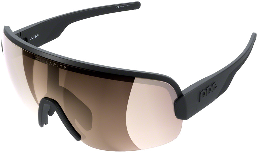 POC Aim Sunglasses - Uranium Black Uranium Black Brown - Silver Mirror Lens 