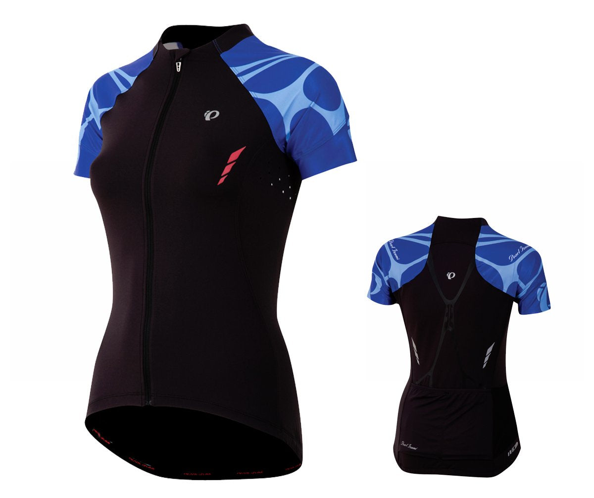 Pearl Izumi Pro Leader Short Sleeve Road Jersey - Womens - Black-Dazzling Blue Black - Dazzling Blue Large 