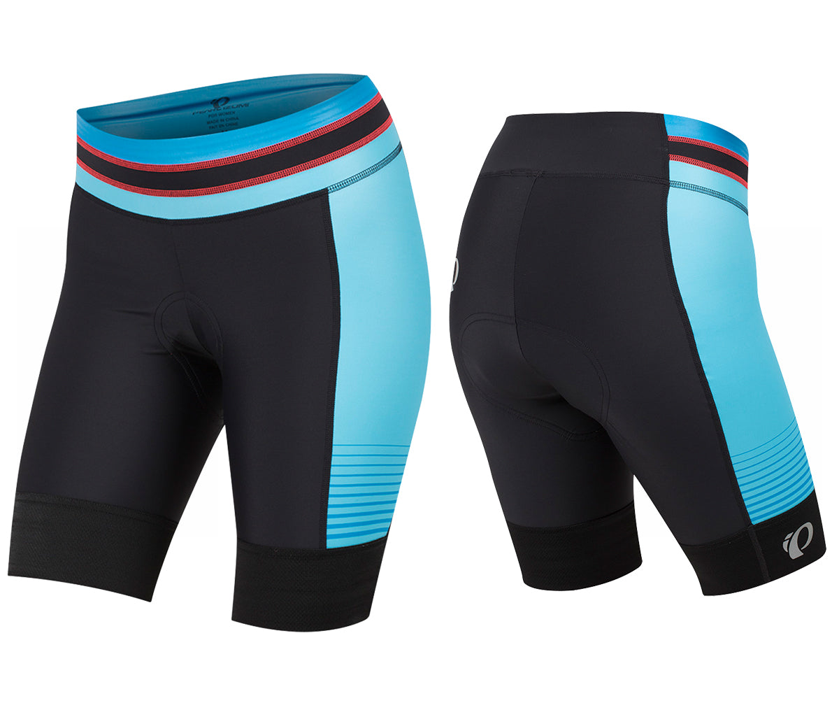 Pearl Izumi Elite Pursuit Short - Womens - Black-Atomic Blue Diffuse Black - Atomic Blue Diffuse X-Small 