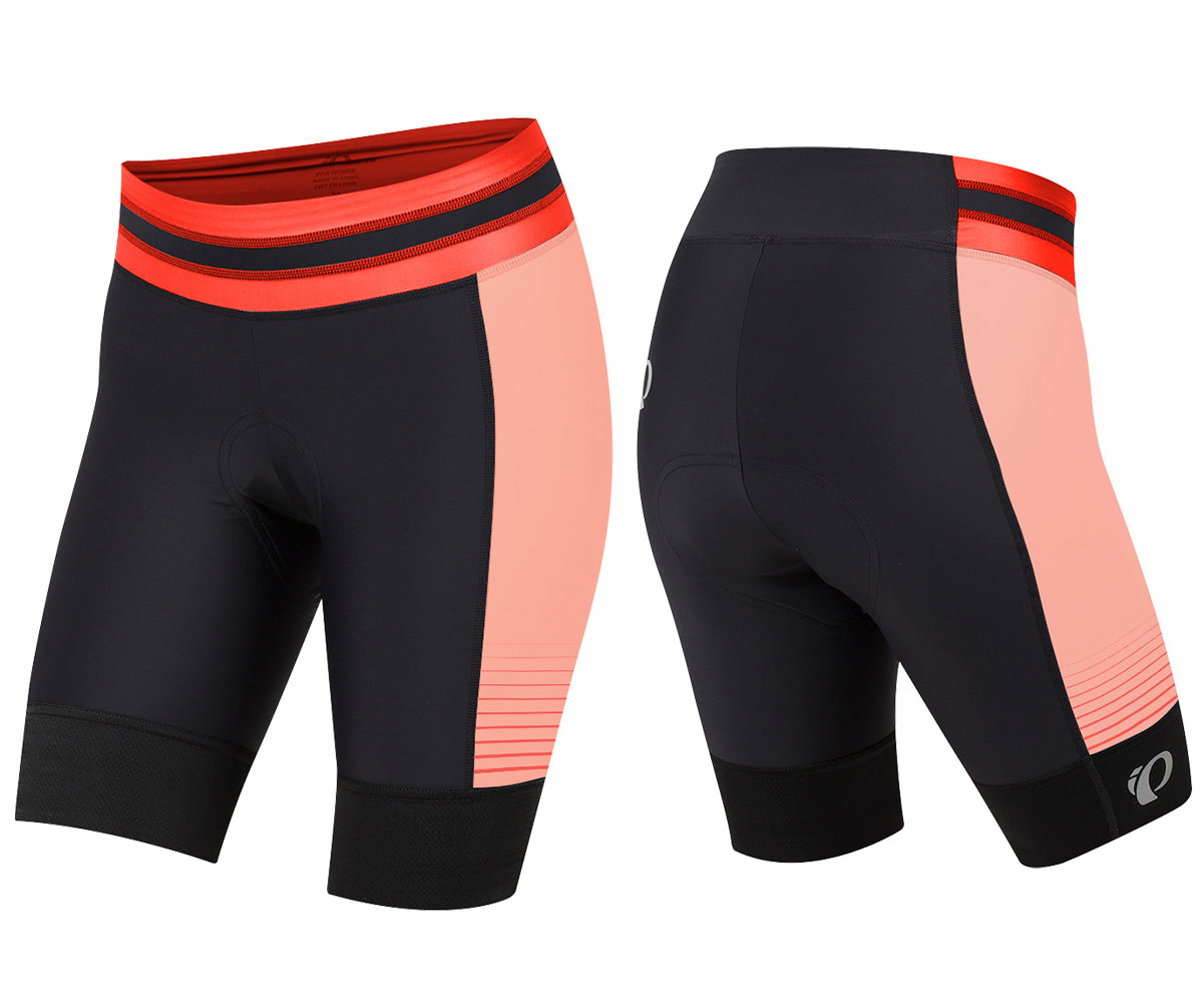 Pearl Izumi Elite Pursuit Short - Womens - Black-Firey Coral Diffuse Black - Firey Coral Diffuse 2X-Large 