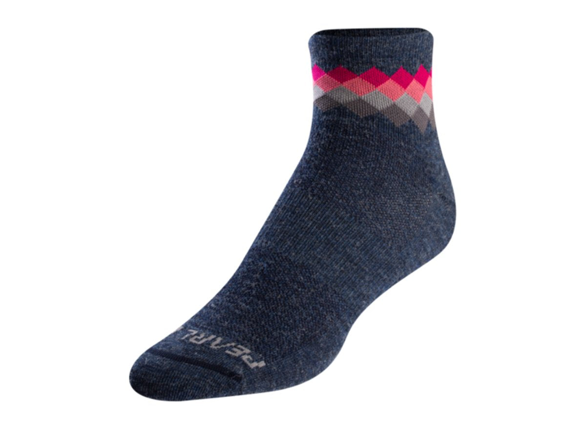 Pearl Izumi Merino Sock - Womens - Navy-Sugar Coral Solitaire Navy - Sugar Coral Solitaire Small 
