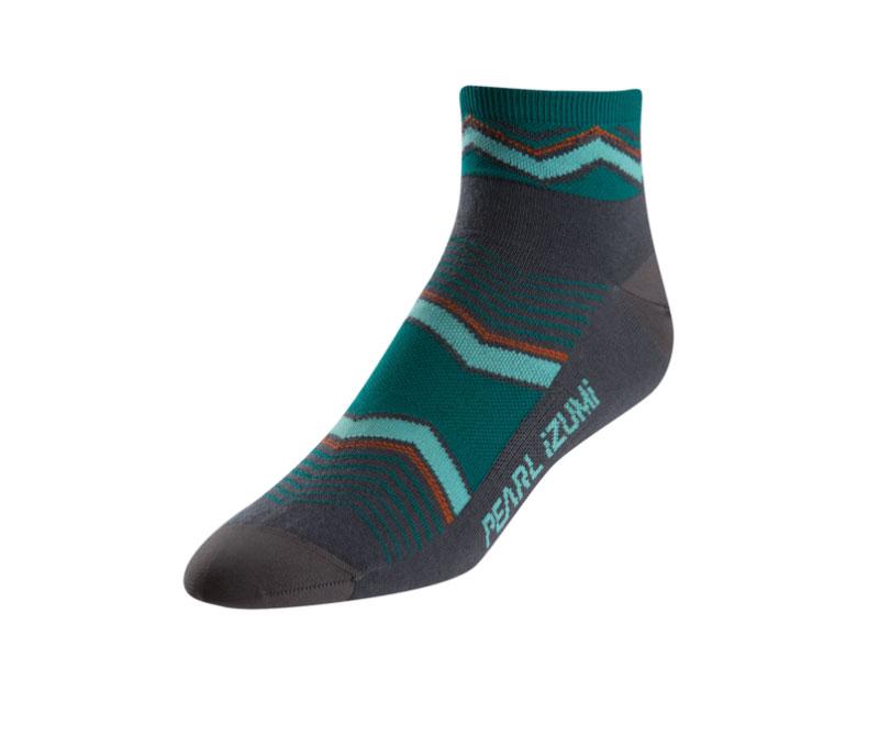 Pearl Izumi Elite Low Cuff Sock - Womens - Chevrons Viridian Green - 2019 Chevrons Viridian Green Large - Fits 41-44 