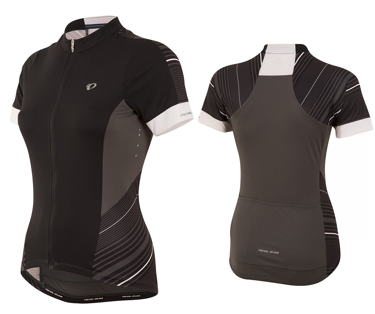 Pearl Izumi Elite Pursuit Short Sleeve Road Jersey - Womens - Black Stripe Black Stripe Large 