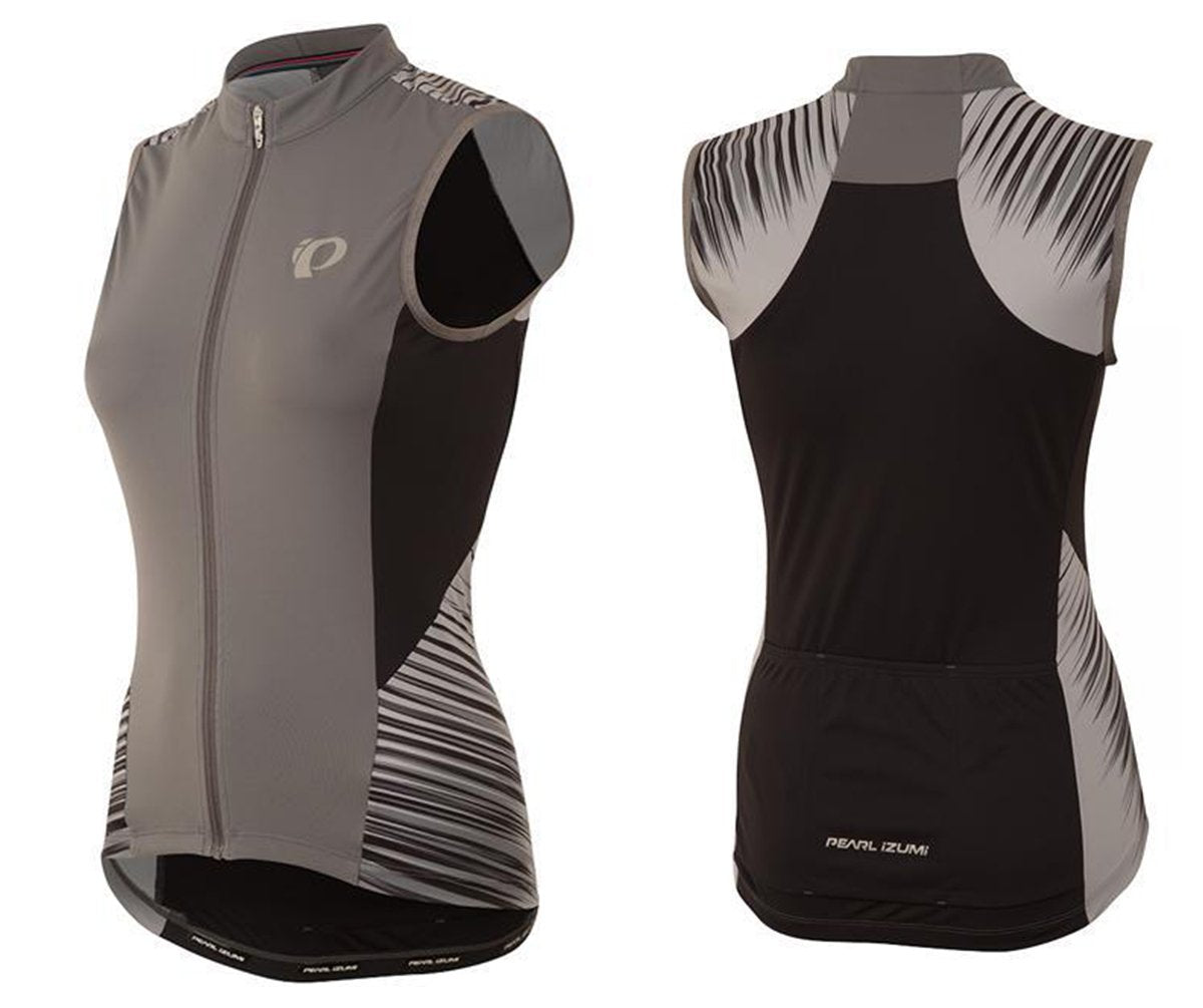 Pearl Izumi Elite Pursuit Sleeveless Road Jersey - Womens - Smoked Pearl-Black Rush Smoked Pearl - Black Rush X-Large 