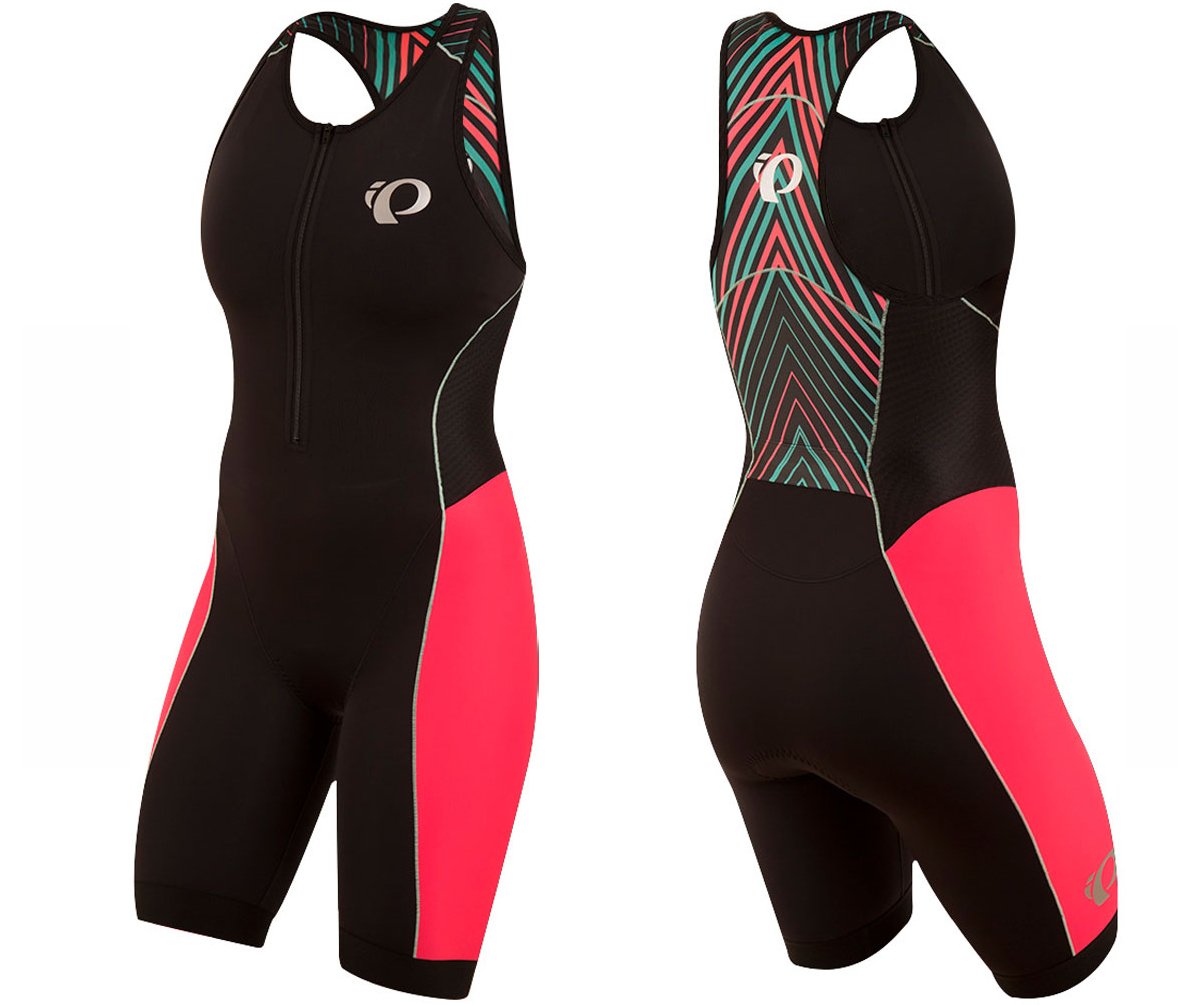 Pearl Izumi Elite Pursuit TRI Suit - Womens - Black-Atomic Red Whirl Black - Atomic Red Whirl Small 