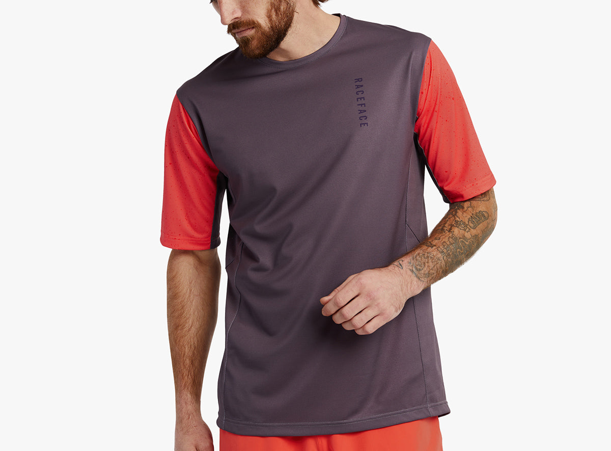 Race Face Indy Short Sleeve MTB Jersey - Coral - 2022 Coral Small 
