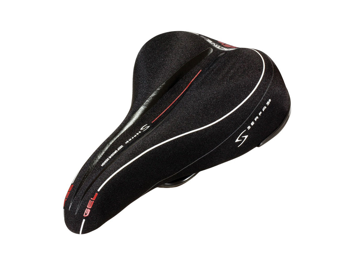 Serfas Reactive Gel Lycra Saddle - Youth - Black Black  