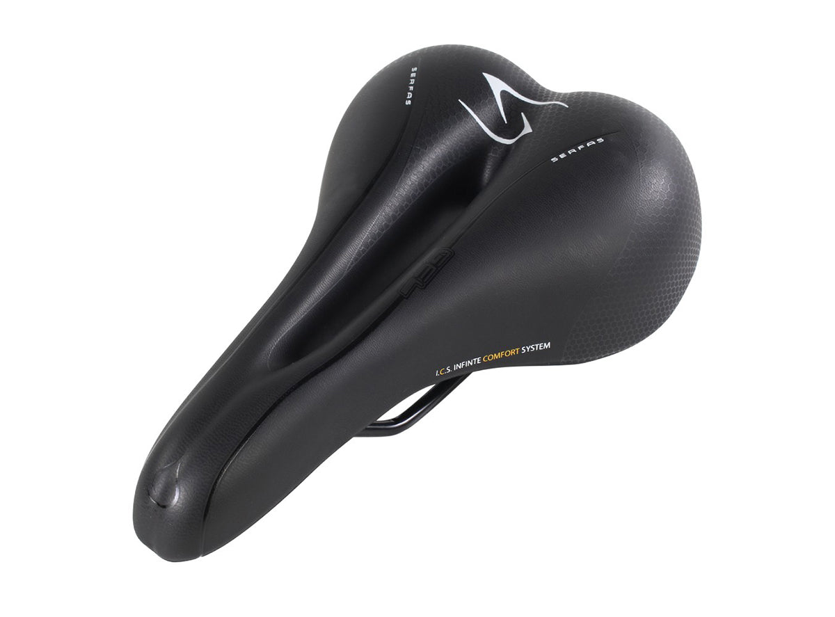 Serfas Elements Dual Density Comfort Saddle - Womens - With Cutout - Black - NLM Black NLM  