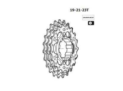 Shimano Dura-Ace 7800 Sprocket Set Silver 19-21-23t 