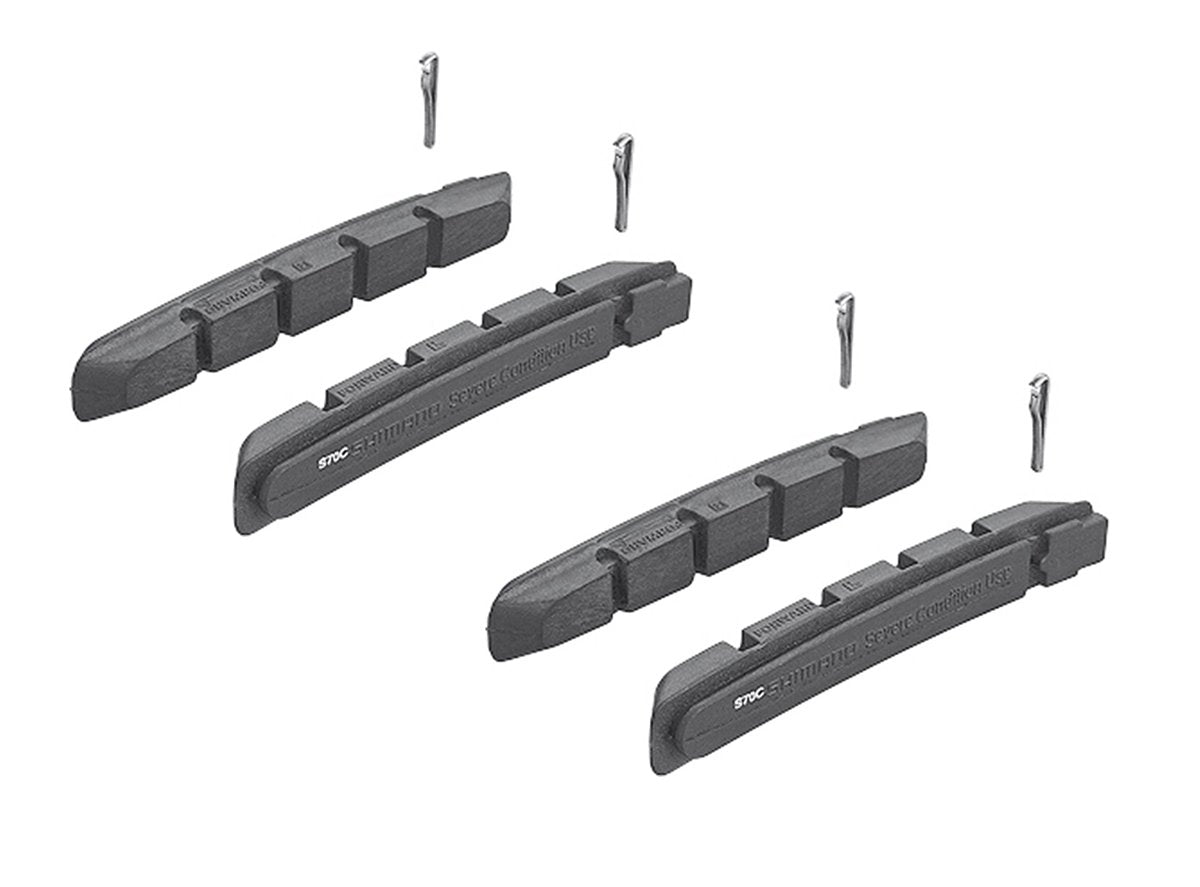 Shimano S70C Severe Condition V-Brake Pads - 2 Pairs - Black Black 4 Pieces 