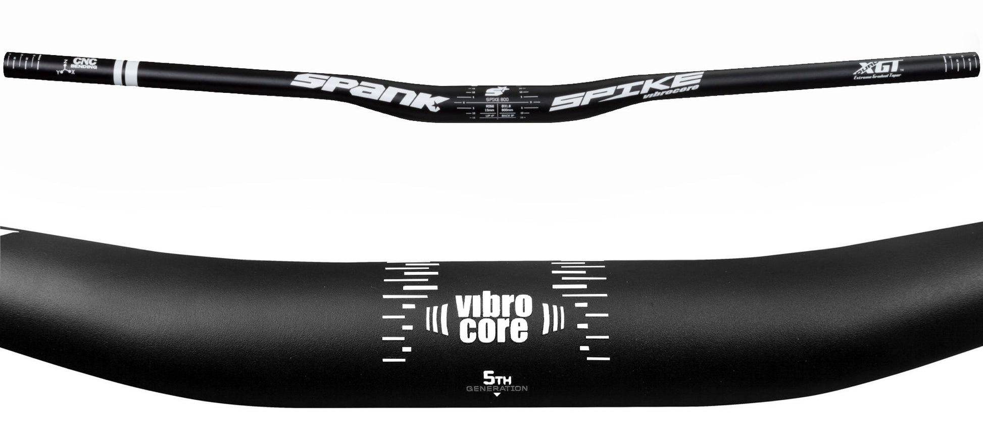 Spank Spike 800 Race Team Vibrocore Handlebar - Black-White Black - White 31.8mm - 800mm 15mm