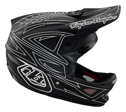 Troy Lee Designs D3 Fiberlite Full Face Helmet - Spider Stripe - Black